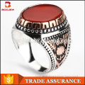 jewelry manufacturer 925 silver jewelry red agate ring natural gemstone ring